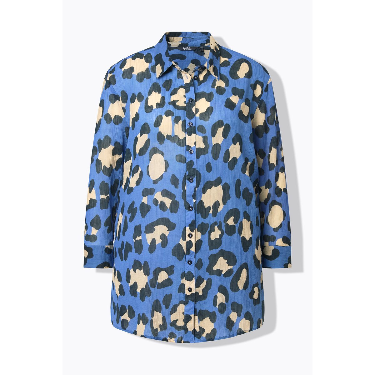 Chemisier motif léopard, coupe évasée bleu atlantique, ULLA POPKEN