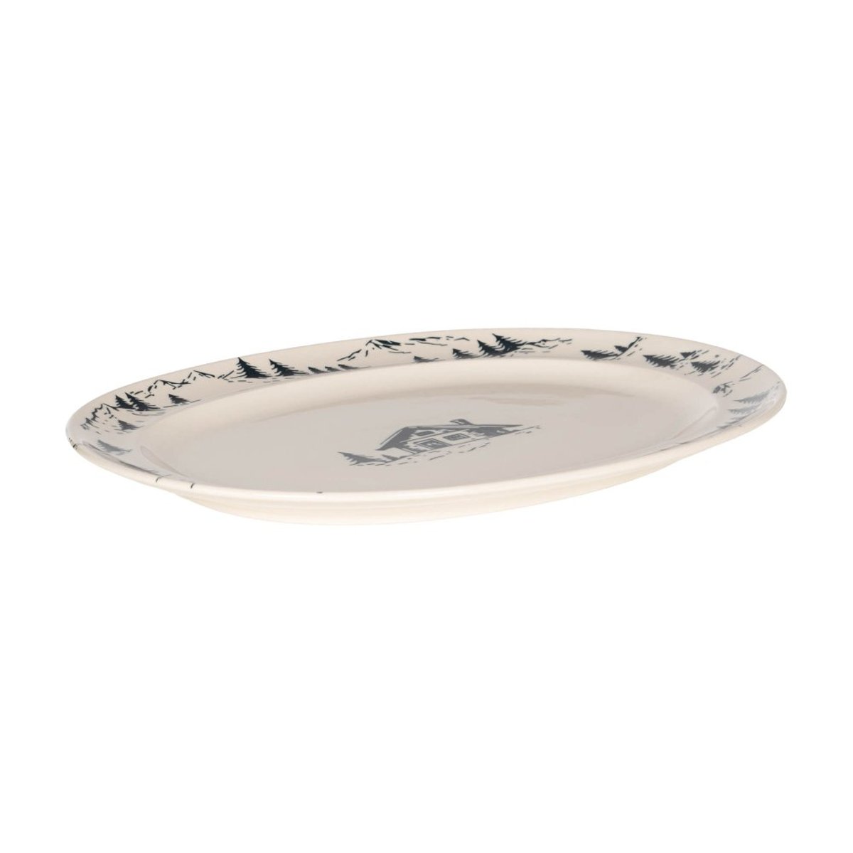 Plat ovale Alpages   42 cm x 30 cm noir, TABLE PASSION