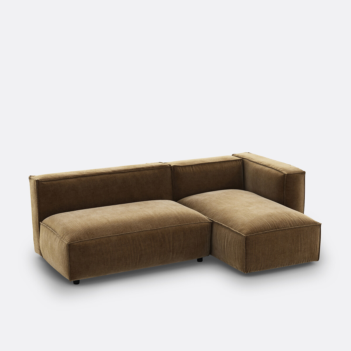 Elément Banquette pour canapé modulable, en velours côtelé vintage, SEVEN bronze, LA REDOUTE INTERIEURS