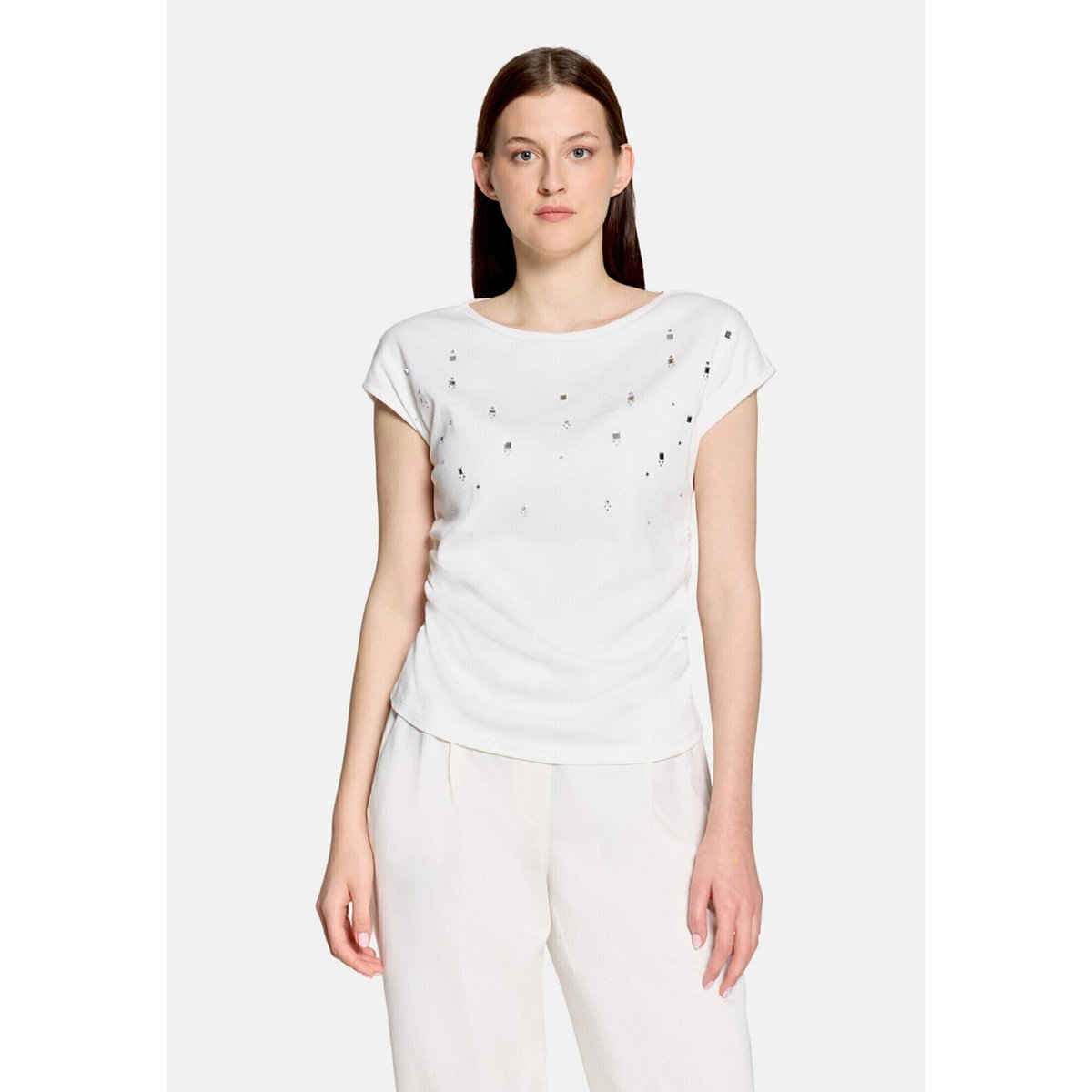 Haut casual de texture côtelée blanc, BETTY BARCLAY