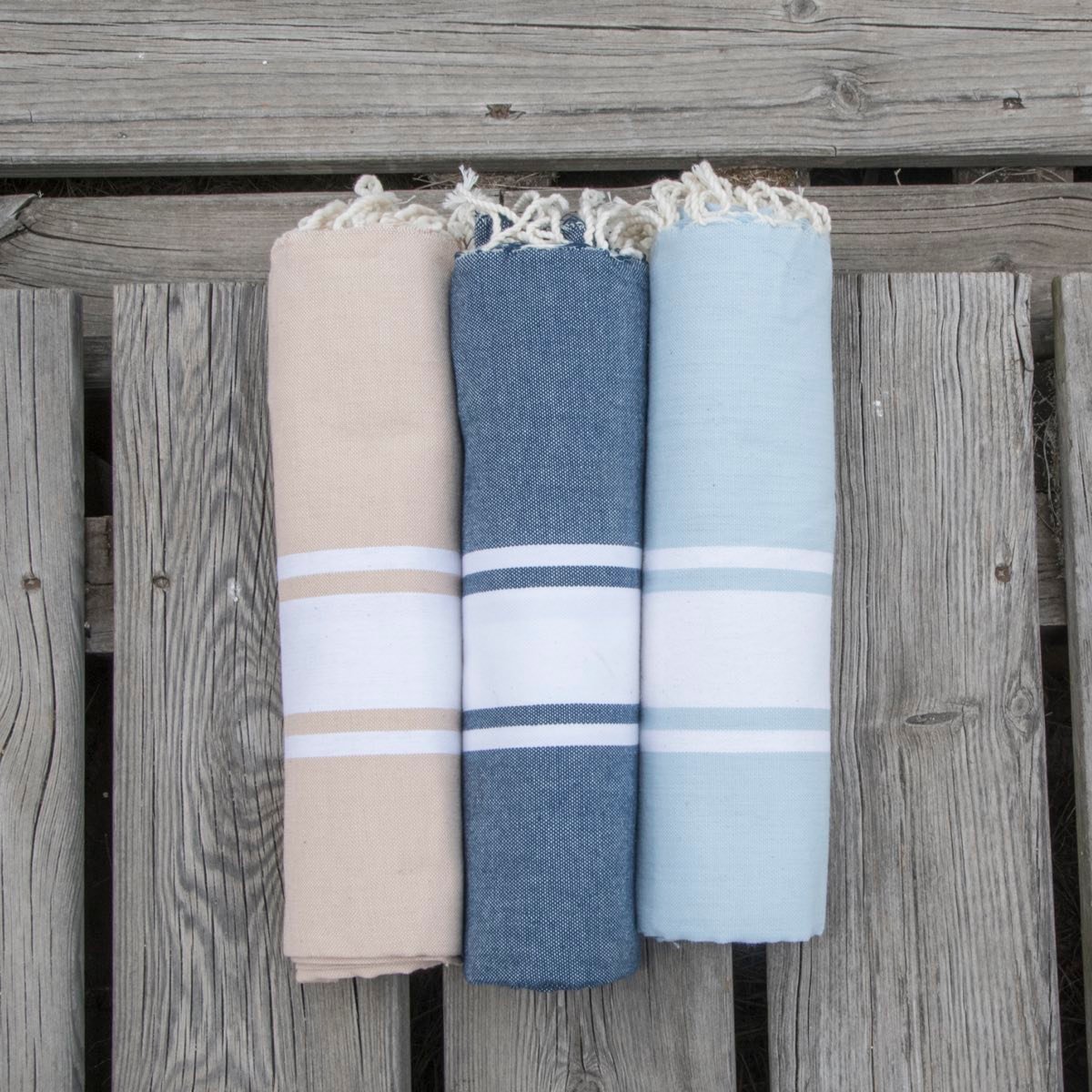 Lot de 2 foutas coton ST TROPEZ beige, FEBRONIE
