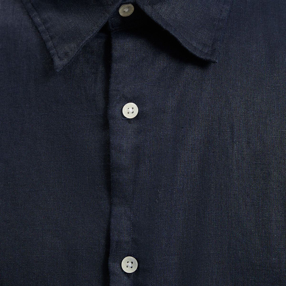 Chemise droite en lin, Signature, CARL bleu marine, LA REDOUTE COLLECTIONS