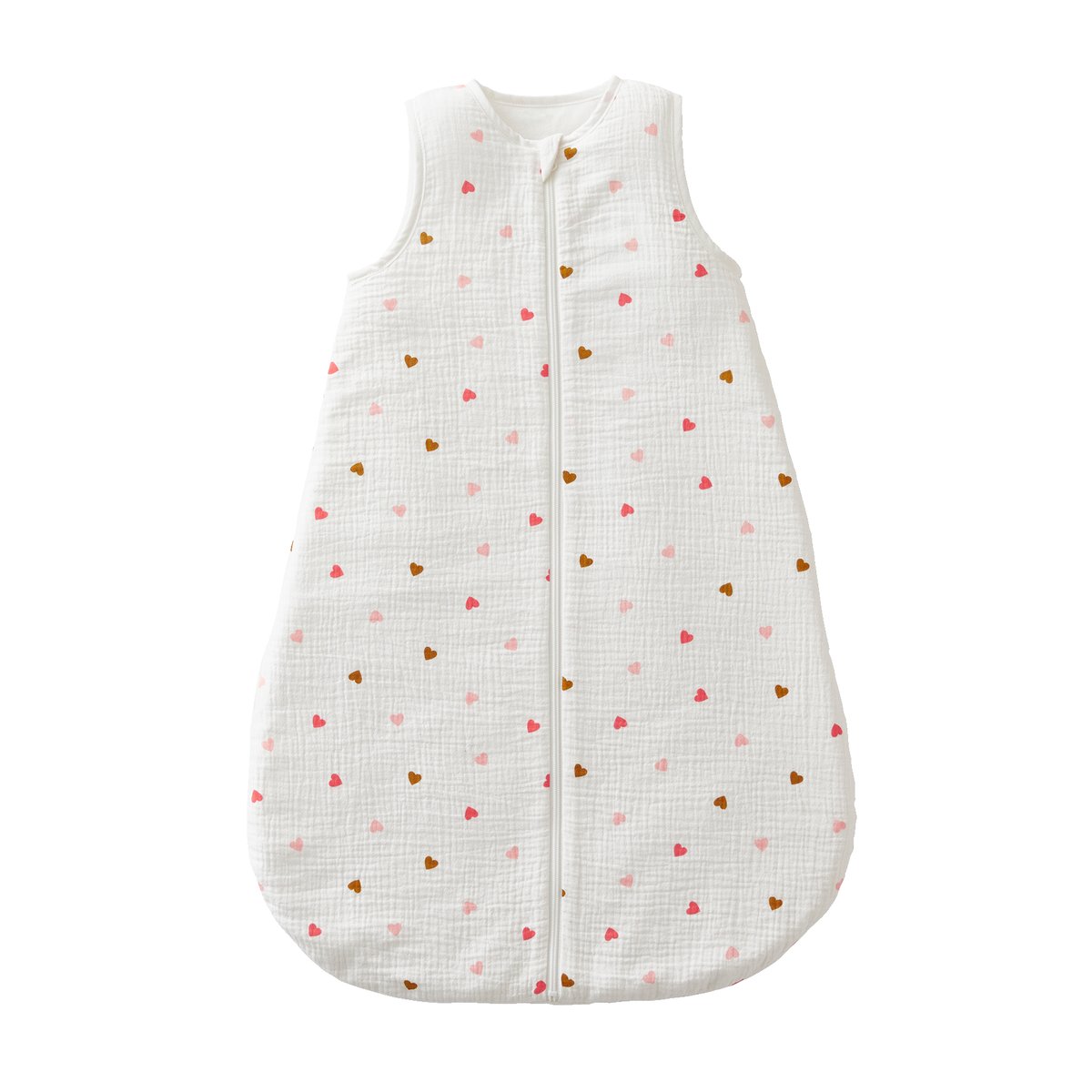 Gigoteuse spécial été en gaze de coton PETITS CŒURS écru / coeur, VERTBAUDET