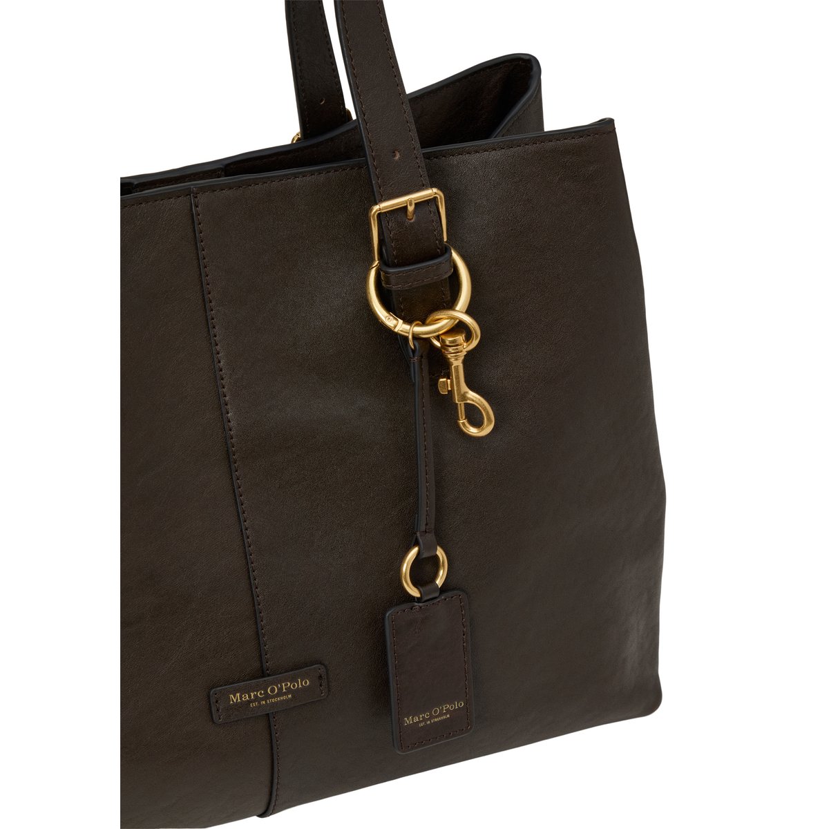 Sac cabas modèle Phillis en cuir de vachette souple marron, MARC O'POLO