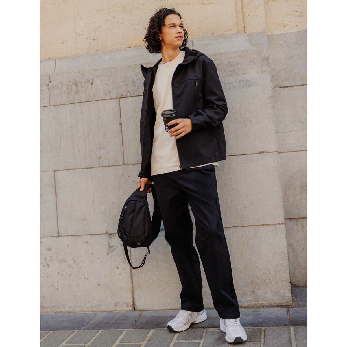 Pantalon jogger relaxed noir, BZB