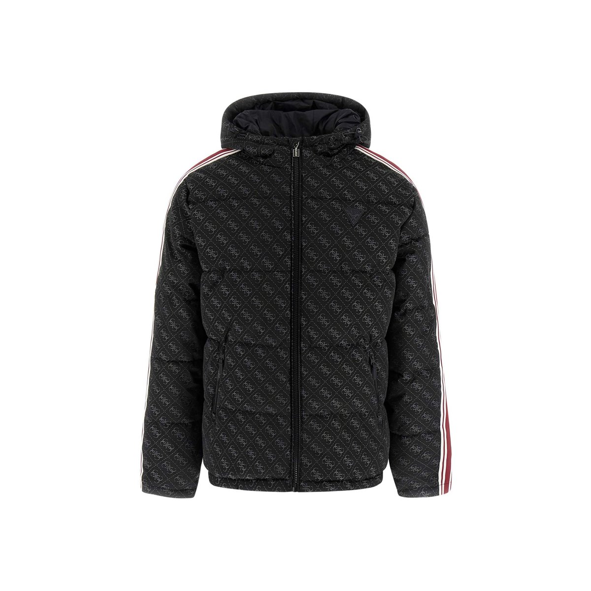 Doudoune À Capuche 4G noir multi, GUESS