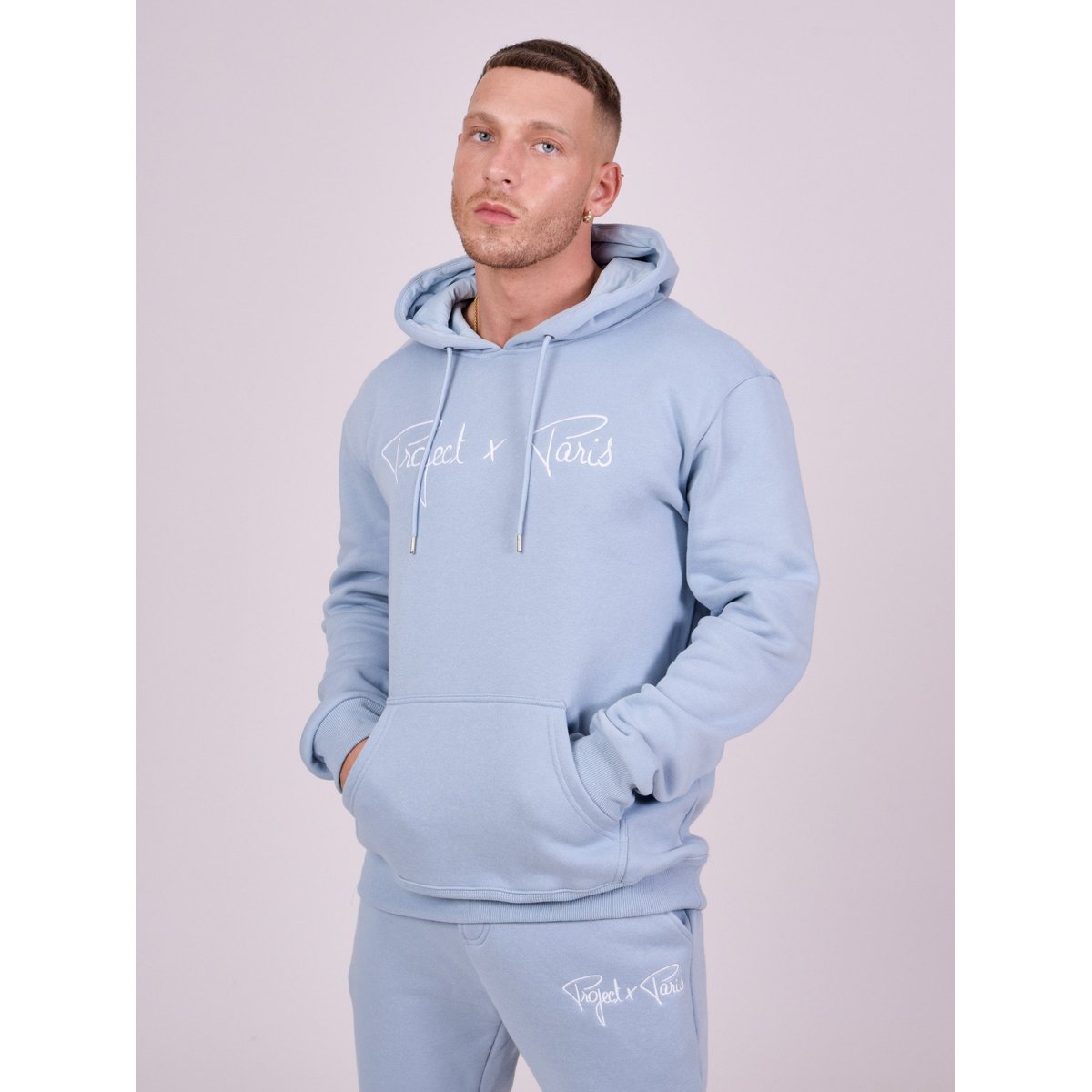 Sweat à Capuche Signature bleu ciel, PROJECT X