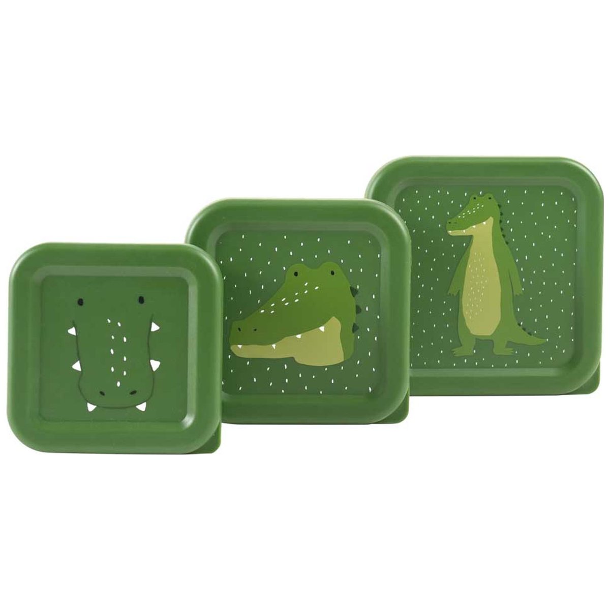 Lot de 3 boîtes à goûter vert, blanc, noir, TRIXIE