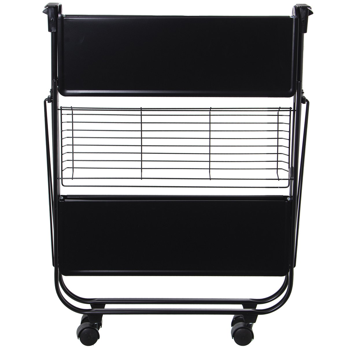 Table roulante pliable en métal noir 68x40x70cm noir, WADIGA