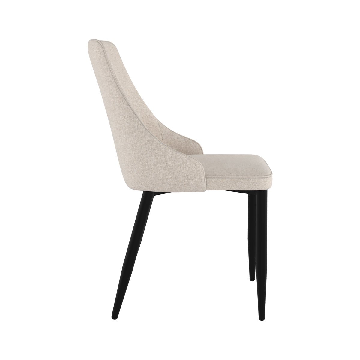 Lot de 2 chaises en tissu et pieds en métal - PIPO beige, MAISON PAVANE