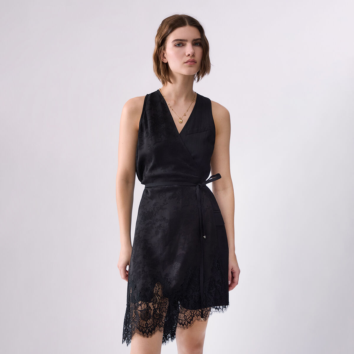 Robe courte en jacquard noir, LIU JO