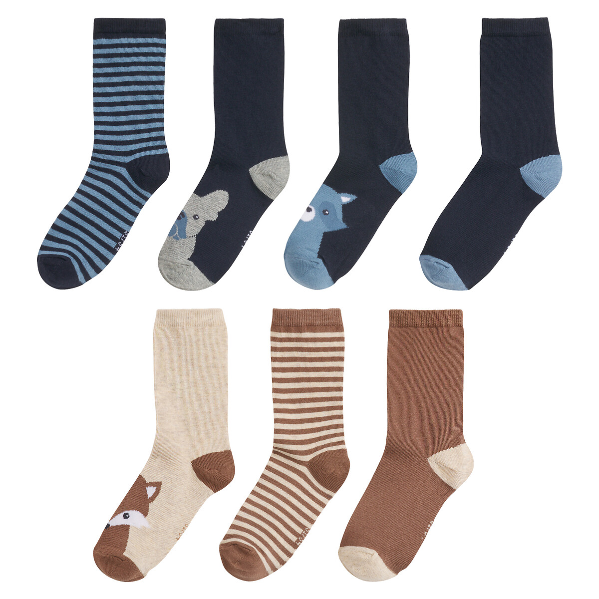 Lot de 7 paires de chaussettes animaux multicolore, LA REDOUTE COLLECTIONS