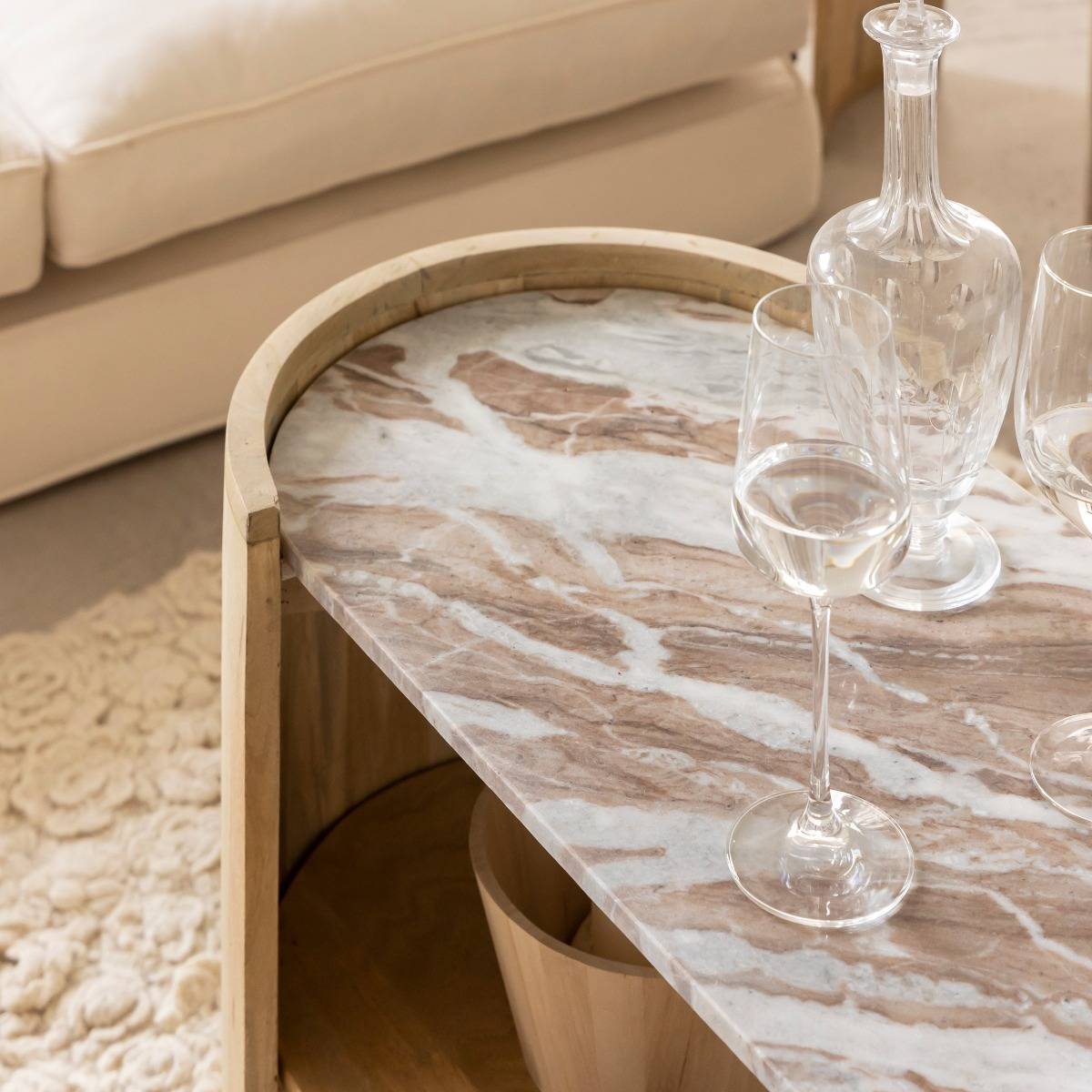 Table basse en bois de manguier ISABELLA bois clair, MADE IN MEUBLES
