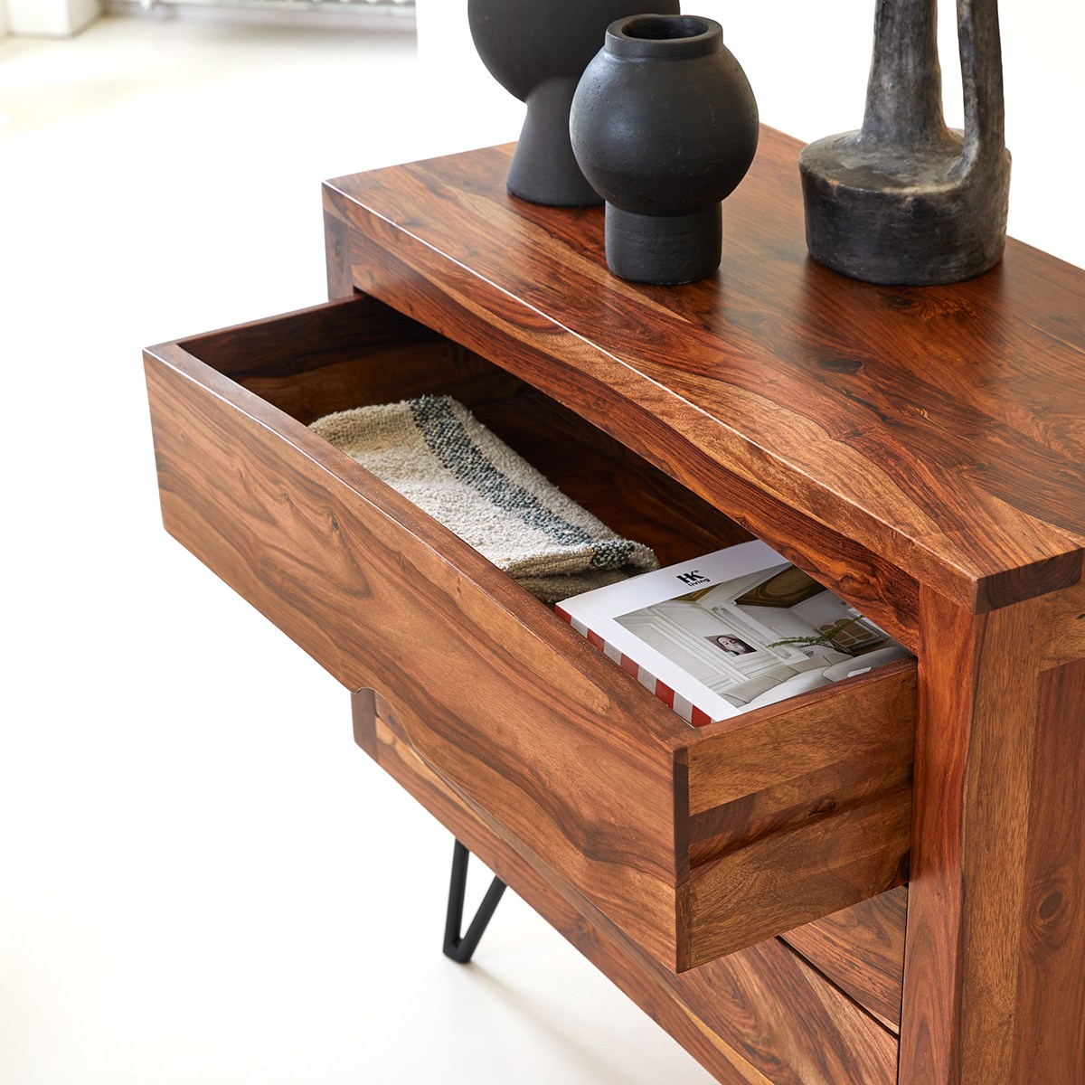 Commode en Palissandre massif, BONNIE marron, TIKAMOON