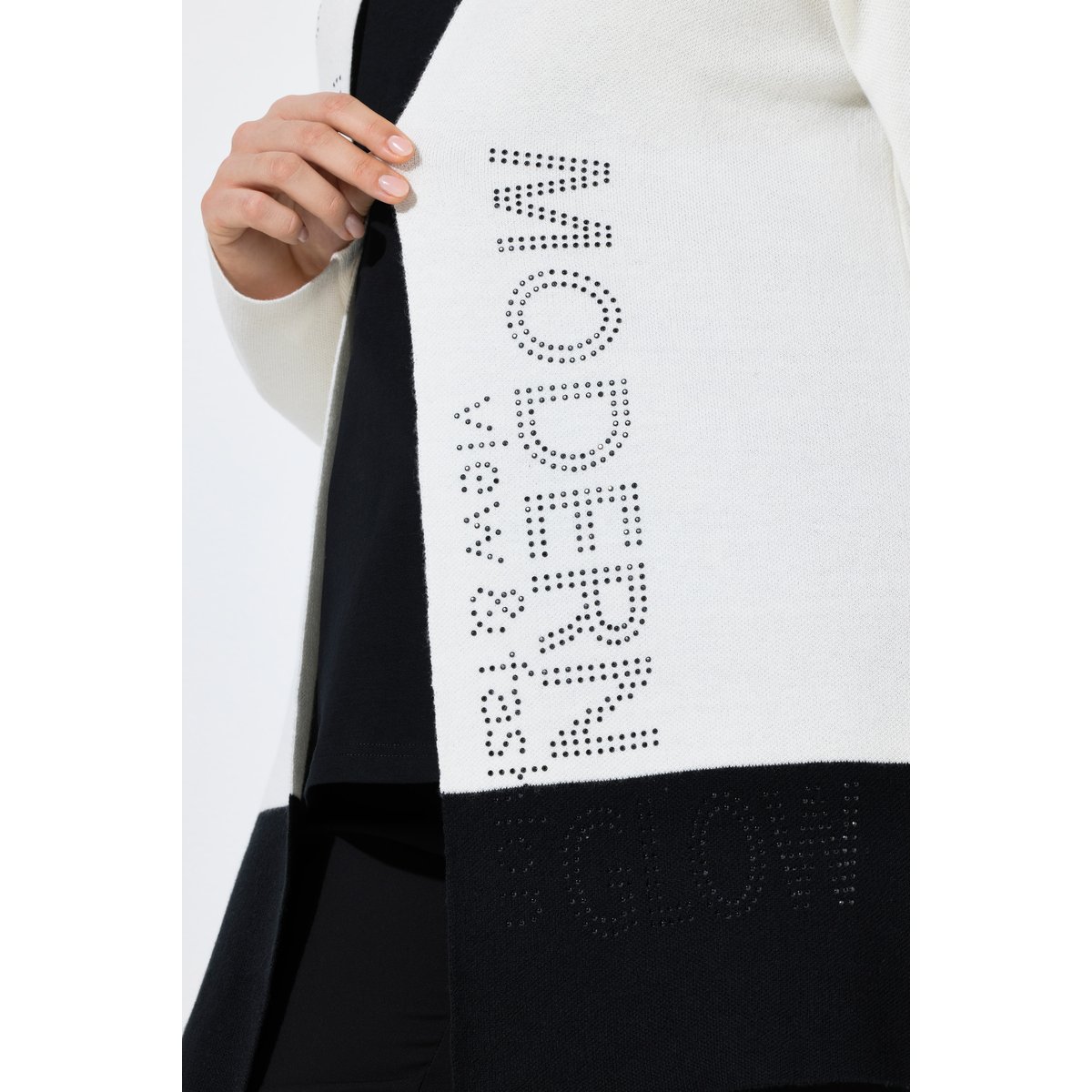 Cardigan avec message blanc cassé, ULLA POPKEN