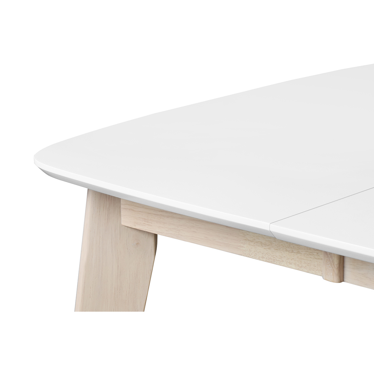 Table à manger scandinave extensible carrée L90-130 cm LEENA blanc, MILIBOO