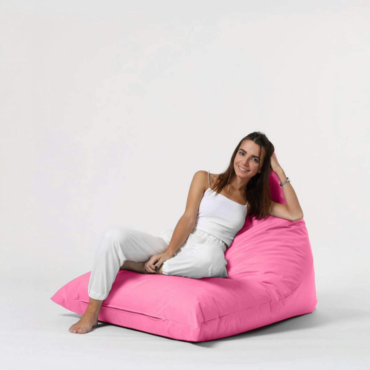 Pouf berlingot pour jardin et terrasse ARTA rose, PIER IMPORT