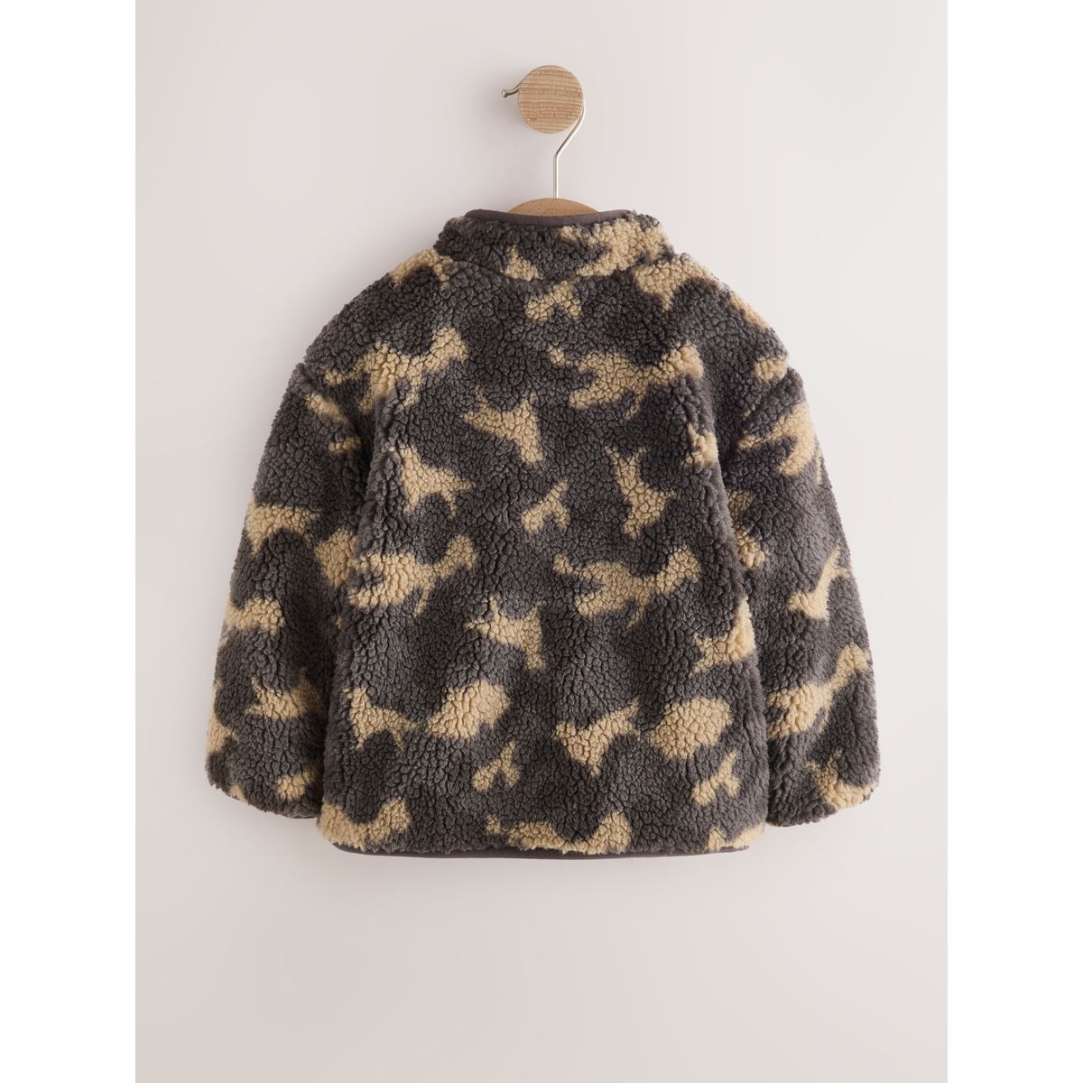 Polaire zippée à col cheminée en peau lainée camouflage, NEXT