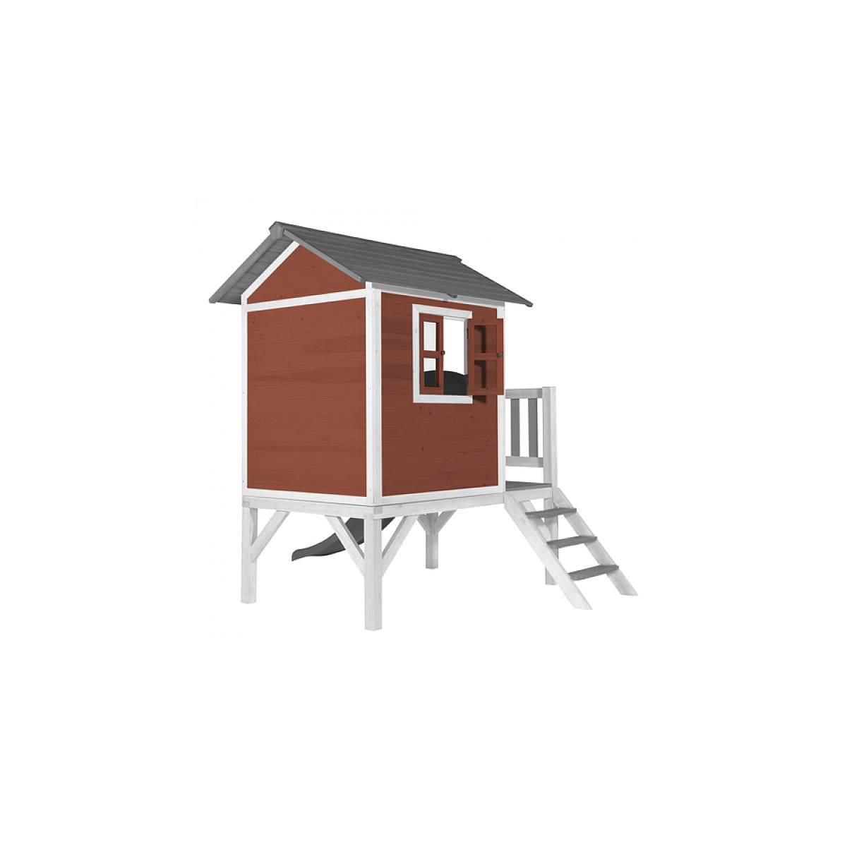 AXI Beach Lodge XL Maisonnette Scetinavian rouge Toboggan Gris couleur unique, AXI HOUSE