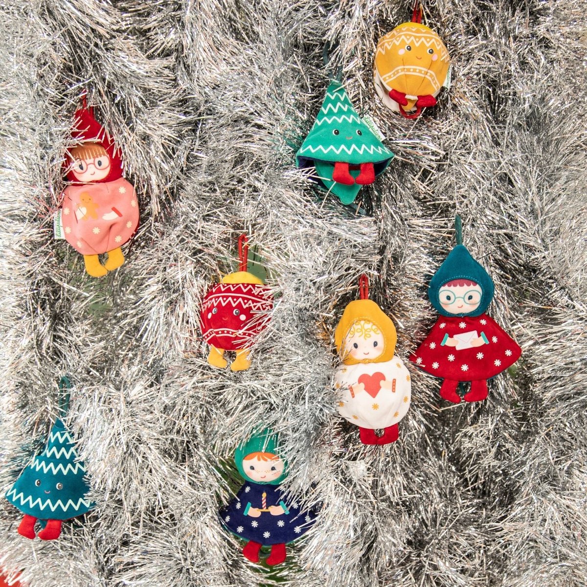 Lutin de Noël à suspendre rouge, bleu, blanc, LILLIPUTIENS