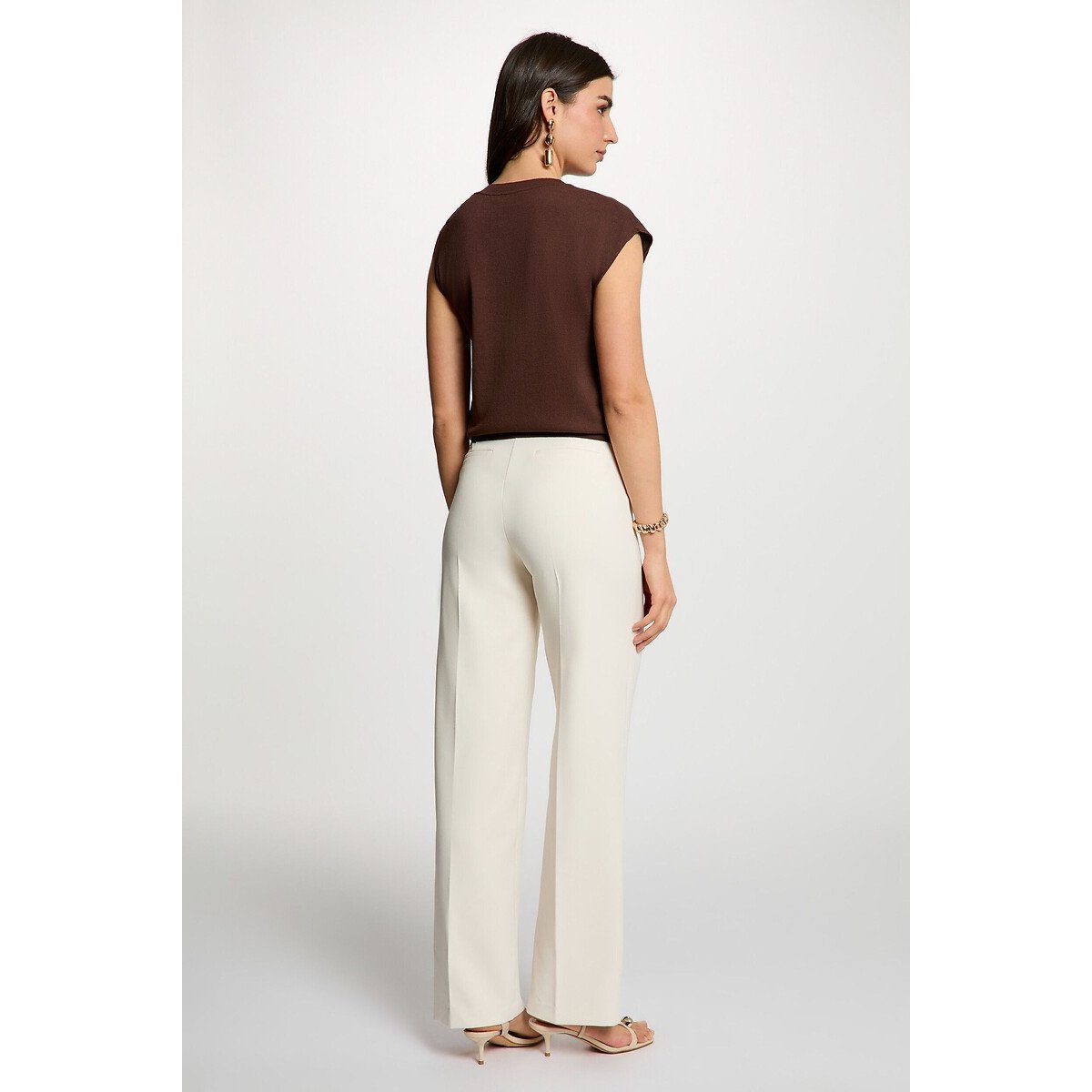 Asymmetric Sleeveless Top chocolate, MORGAN