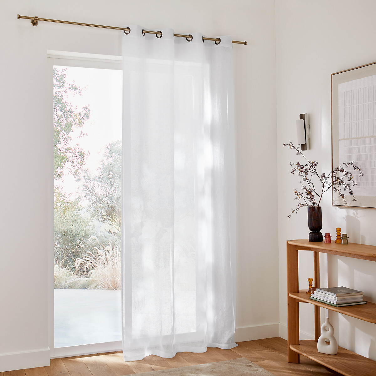 Tenda in lino con occhielli, Onega bianco, LA REDOUTE INTERIEURS