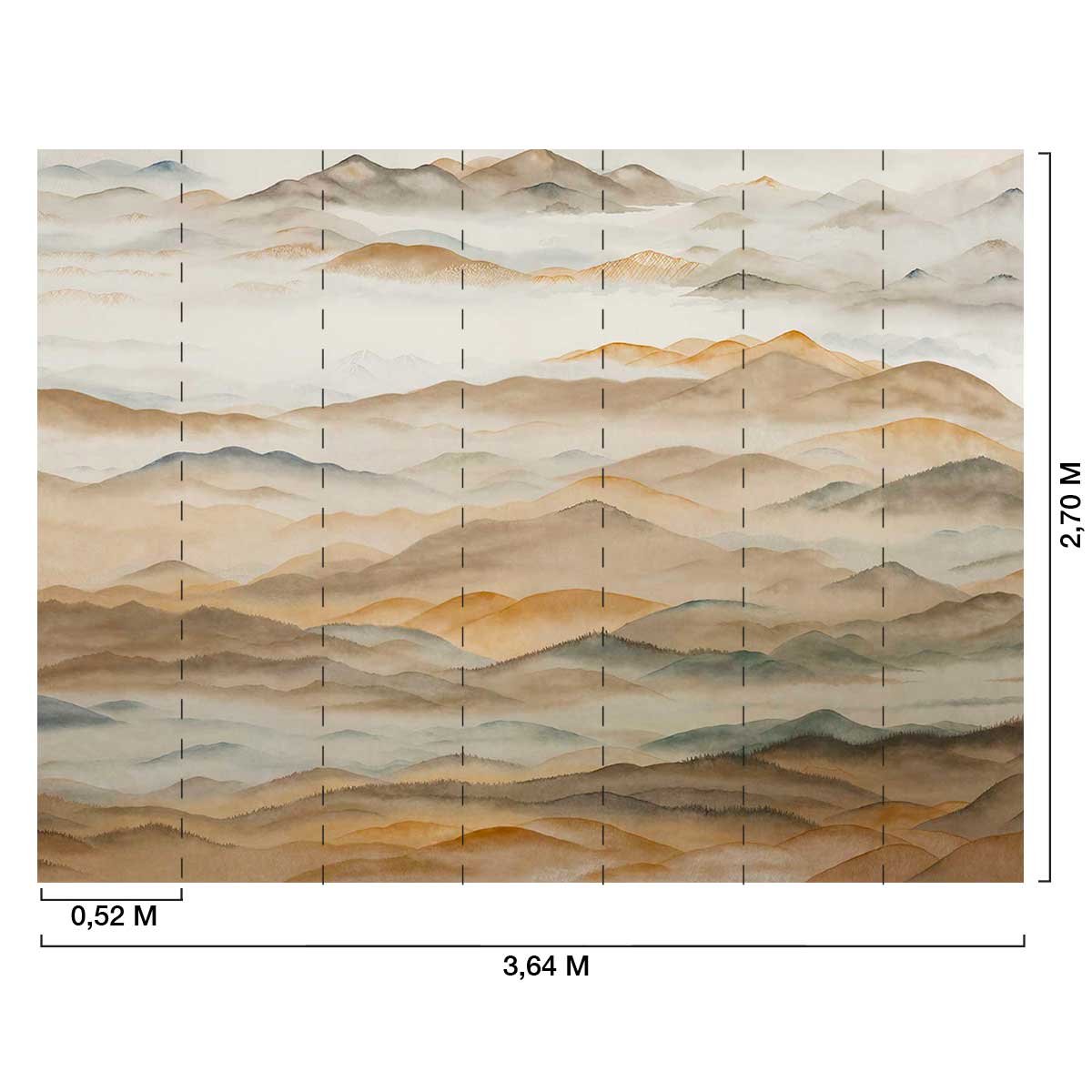 Papier peint Cimes Sienne beige, HEXOA