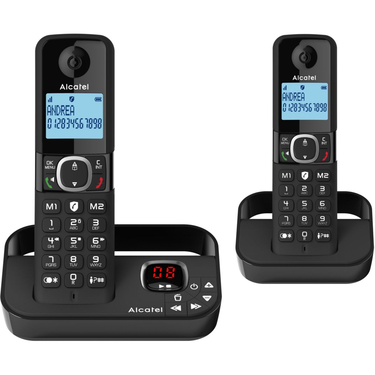 Téléphone sans fil F860 Voice Duo Noir couleur unique, ALCATEL