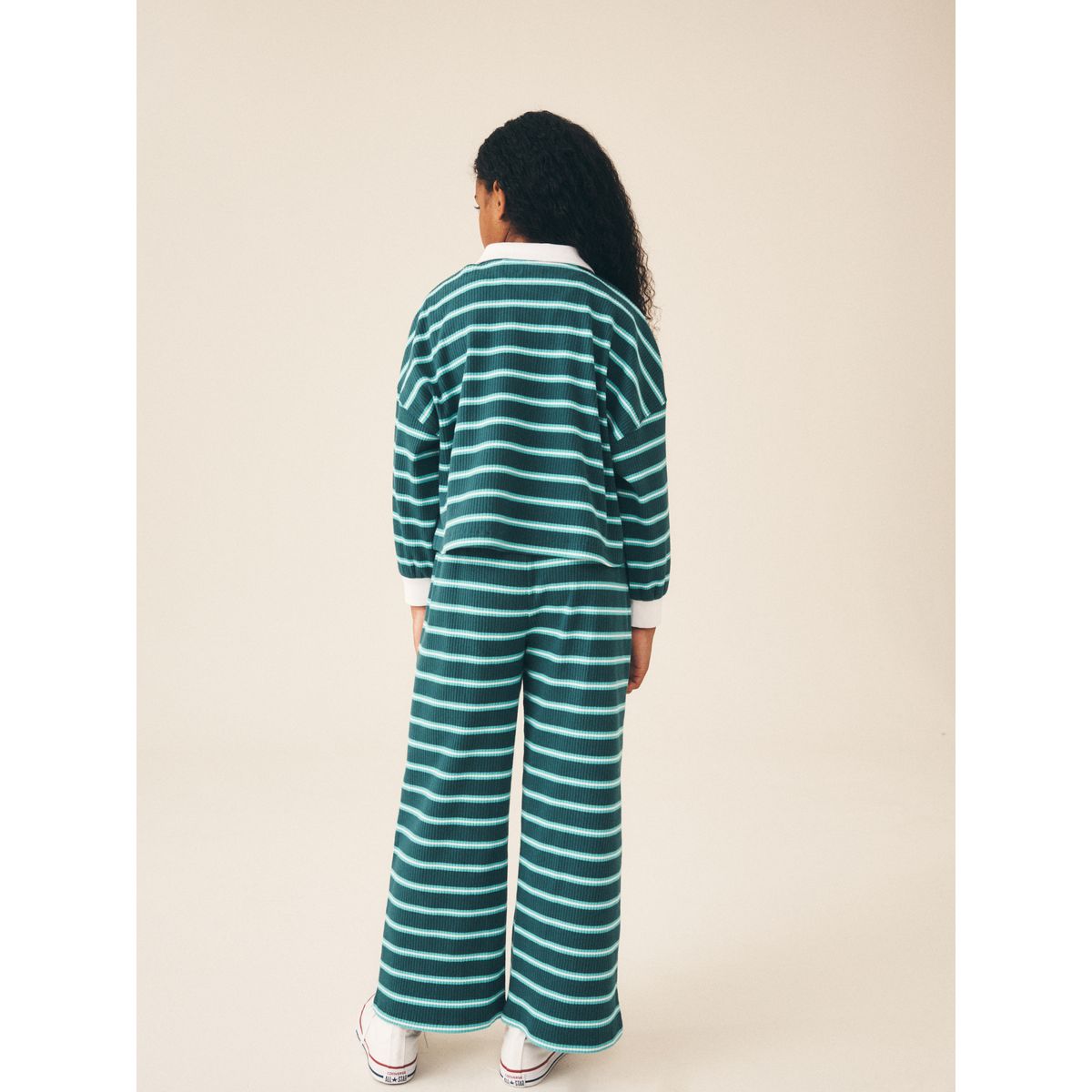 Ensemble haut style rugby et pantalon large vert, NEXT