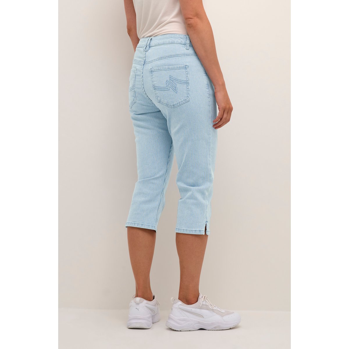 Casual pants bleu/blanc rayures, CULTURE