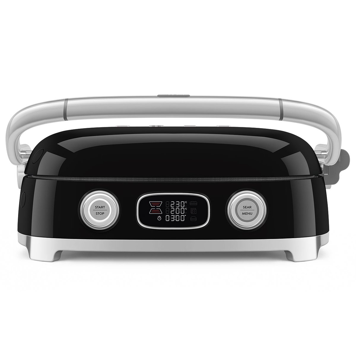 Gaufrier / Gril multifonction MGF01 noir brillant, SMEG