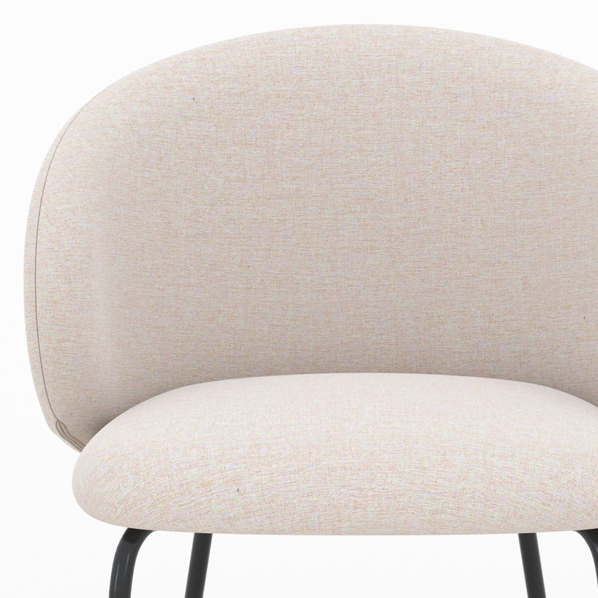Lot de 2 chaises en tissu et pieds en métal - VICTORIA beige, MAISON PAVANE
