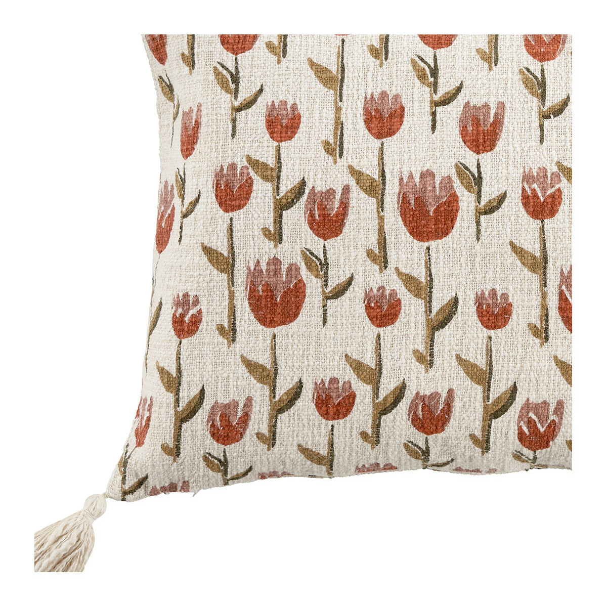 Housse de coussin polycoton 50x50 blanc, BLANC D’IVOIRE