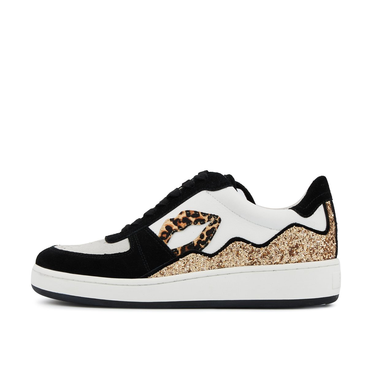 Baskets En Cuir Loulou Leopard blanc, BONS BAISERS