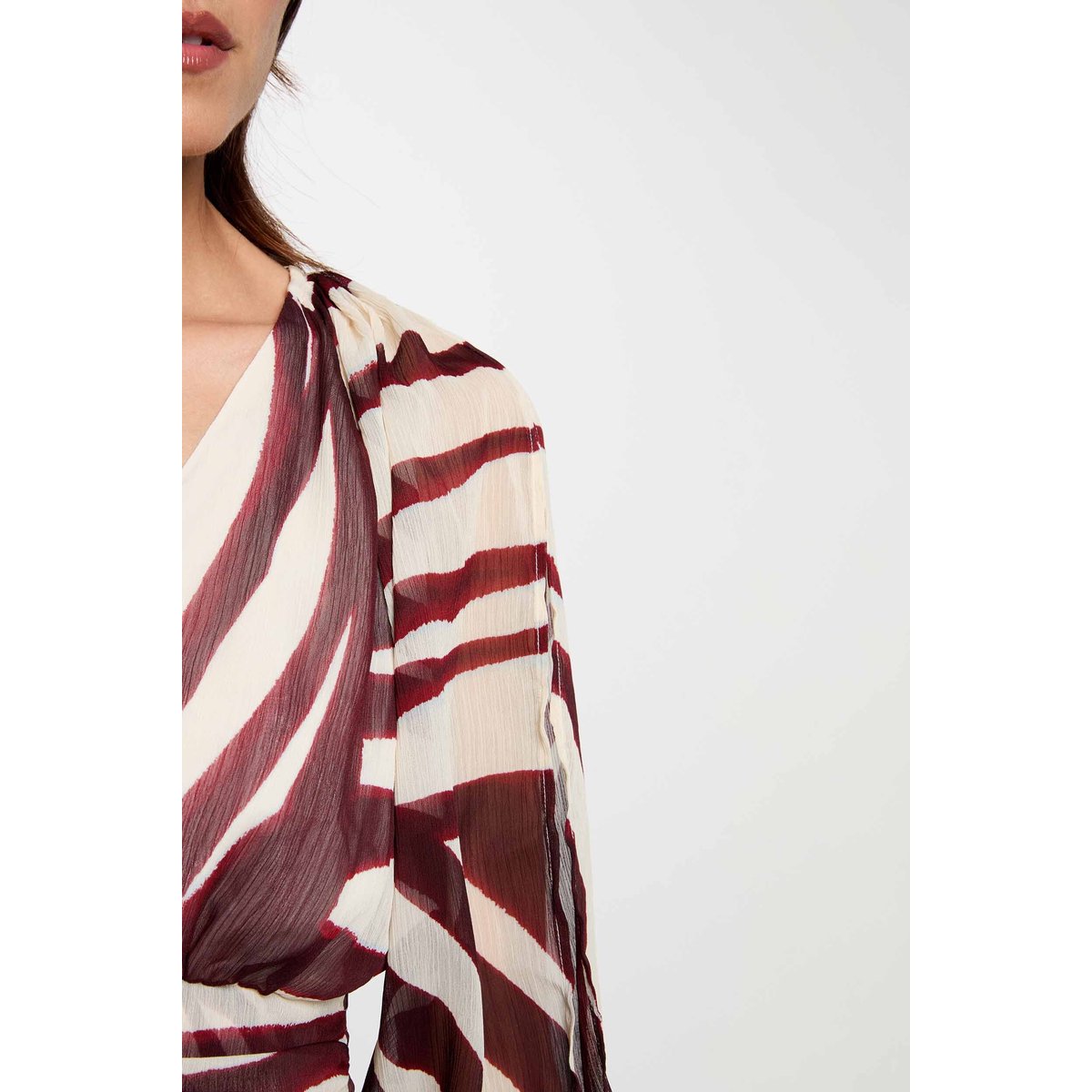 Robe courte cache coeur multicolore, MORGAN