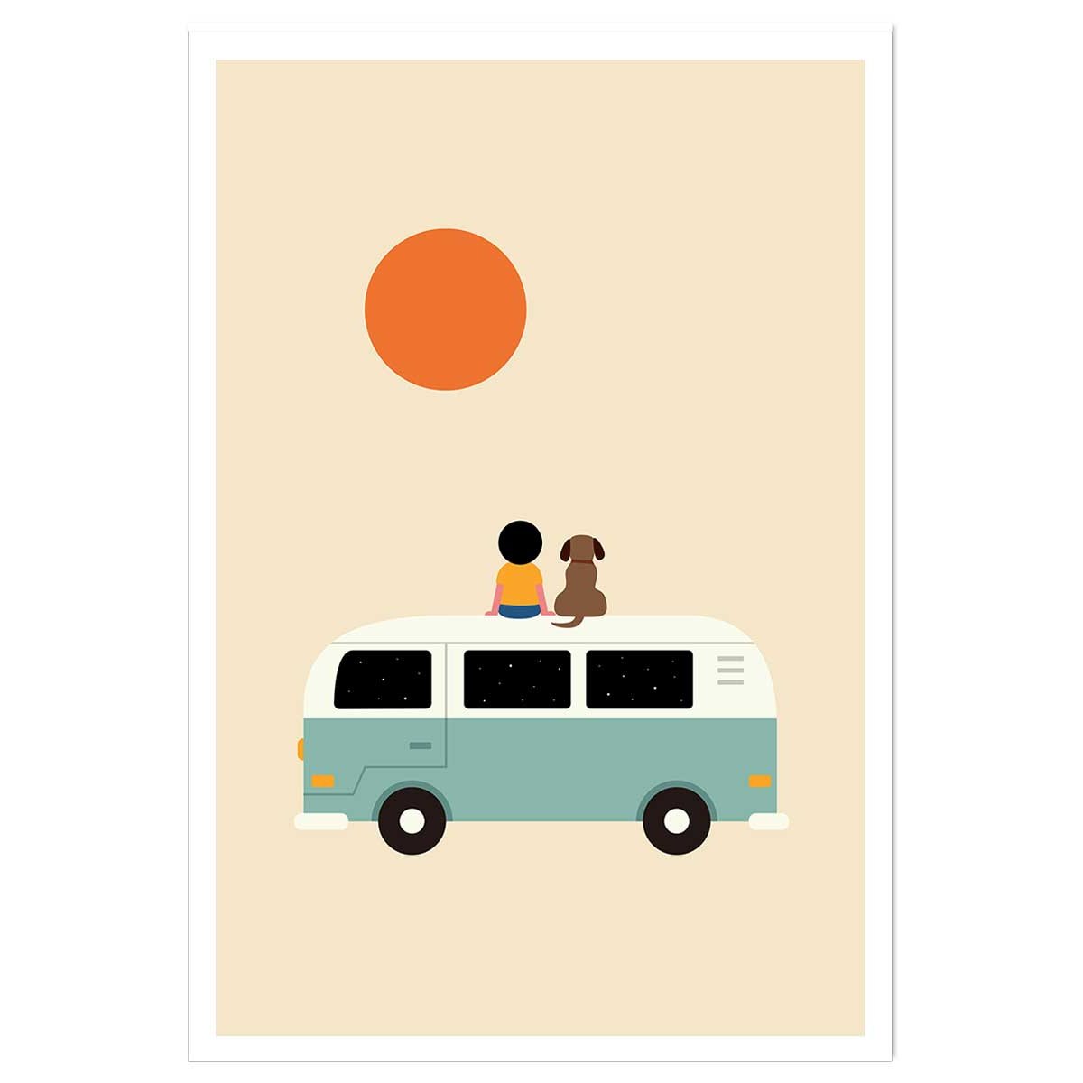 Affiche enfant sur le van affiche seule, HEXOA