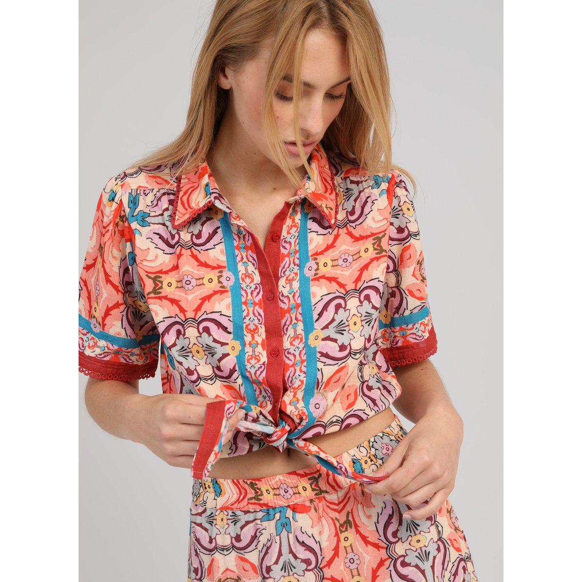 Chemise SATURNA folka corail, AN'GE