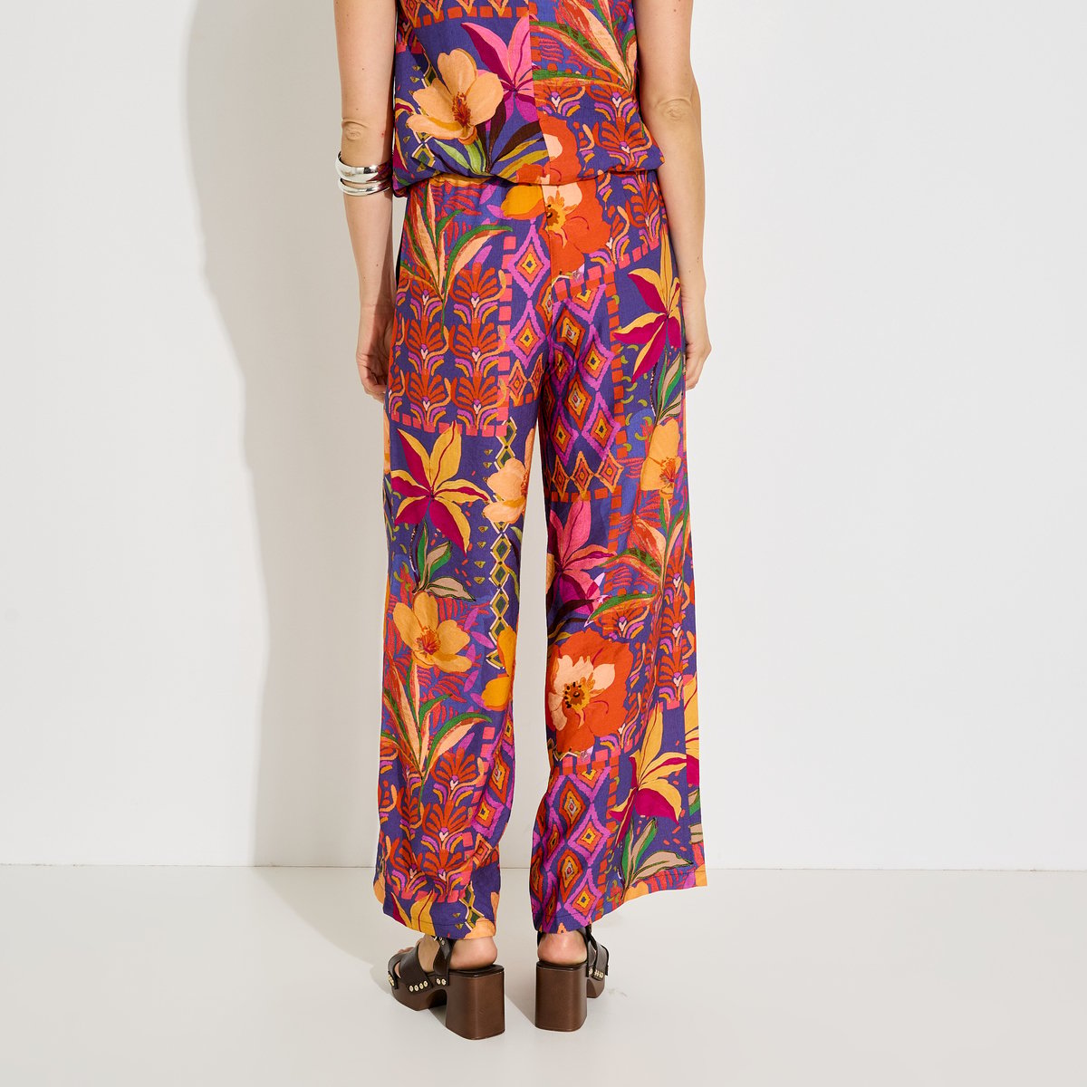 Pantalon fluide imprimé multicolore, GRAIN DE MALICE