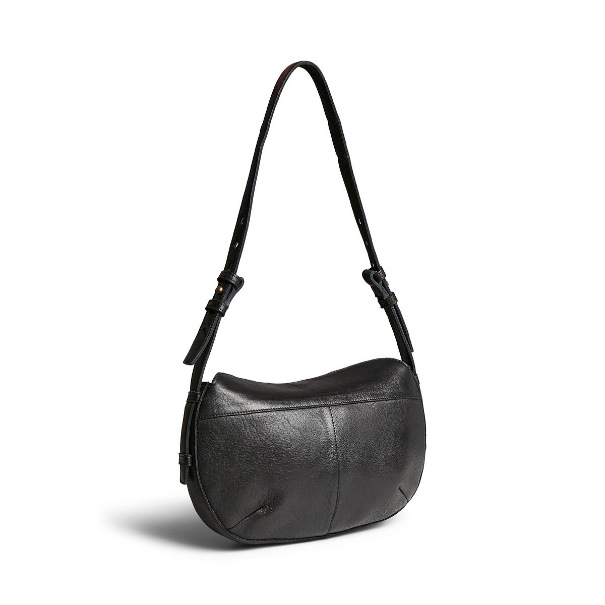 Sac à main en cuir, cross body, Alice noir, PIECES