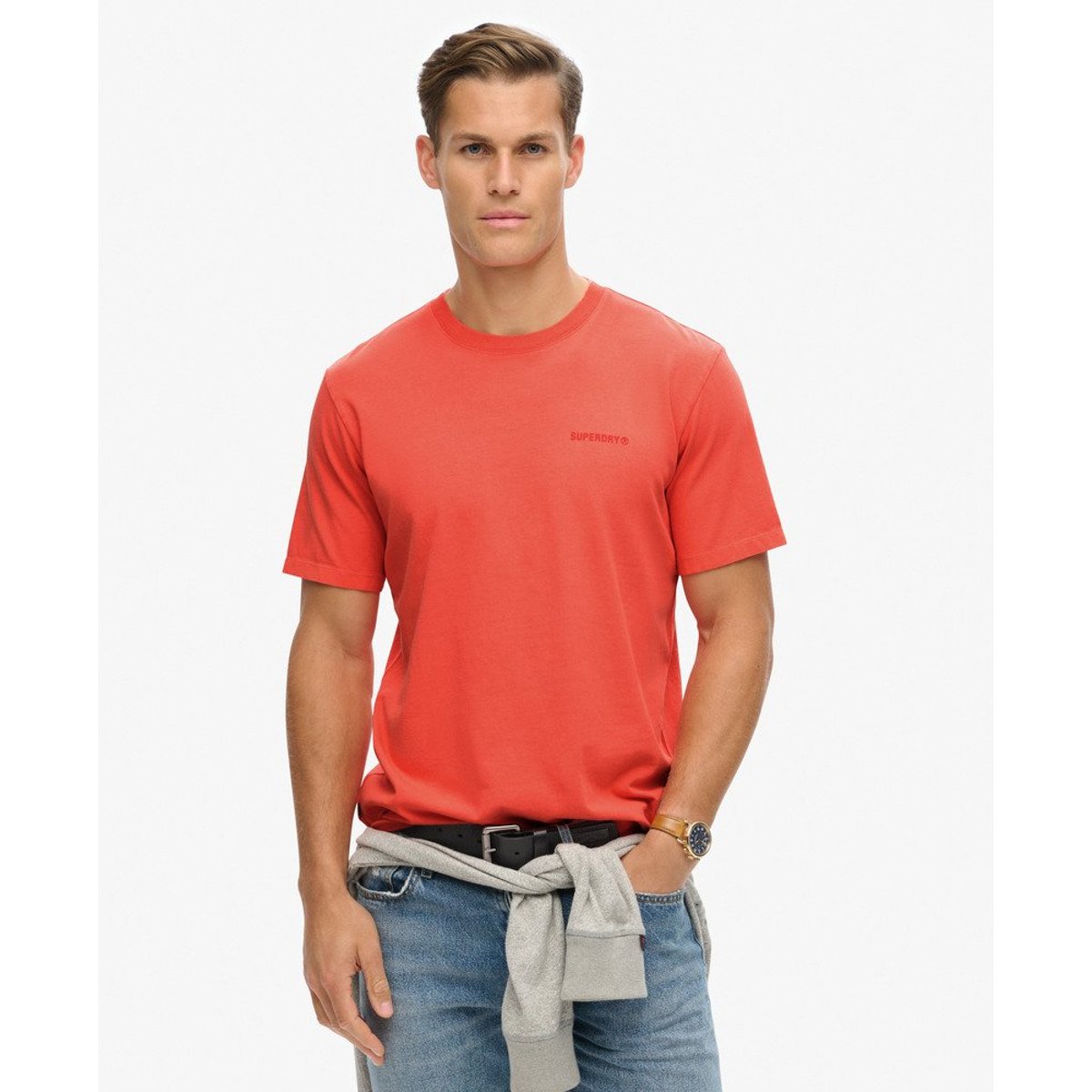 T-shirt ample surteint à logo corail chaud, SUPERDRY
