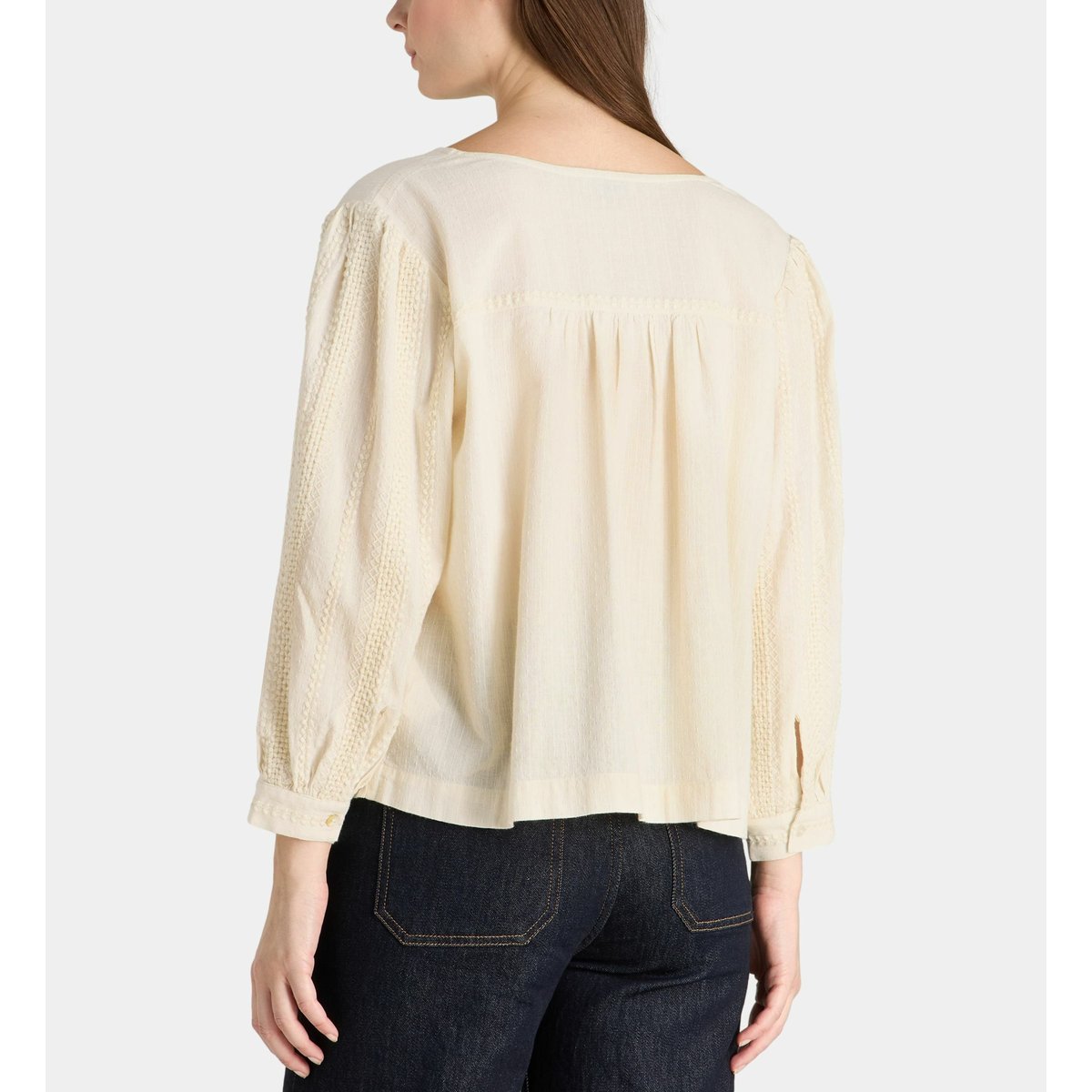Top ample dragée en coton beige clair, GALERIES LAFAYETTE