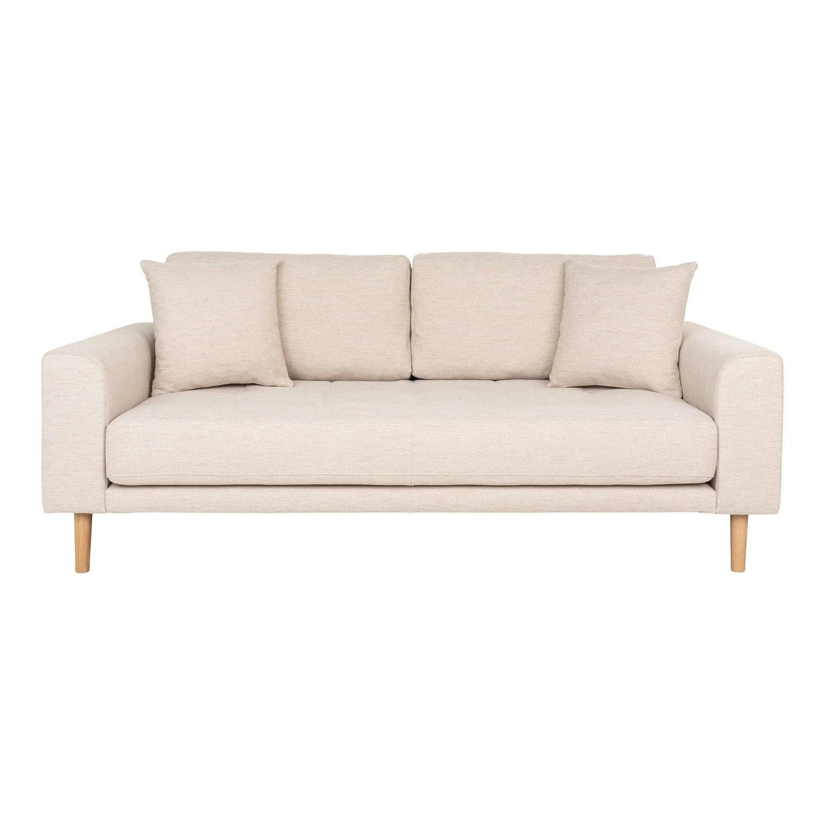 Canapé droit moderne en tissu AMSTERDAM beige sable - 2,5 places, PIER IMPORT