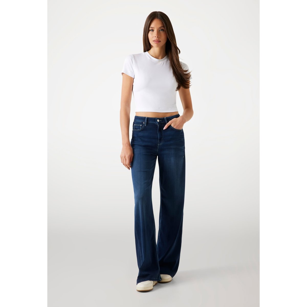 T-Shirt Logo Boxy blanc, GUESS