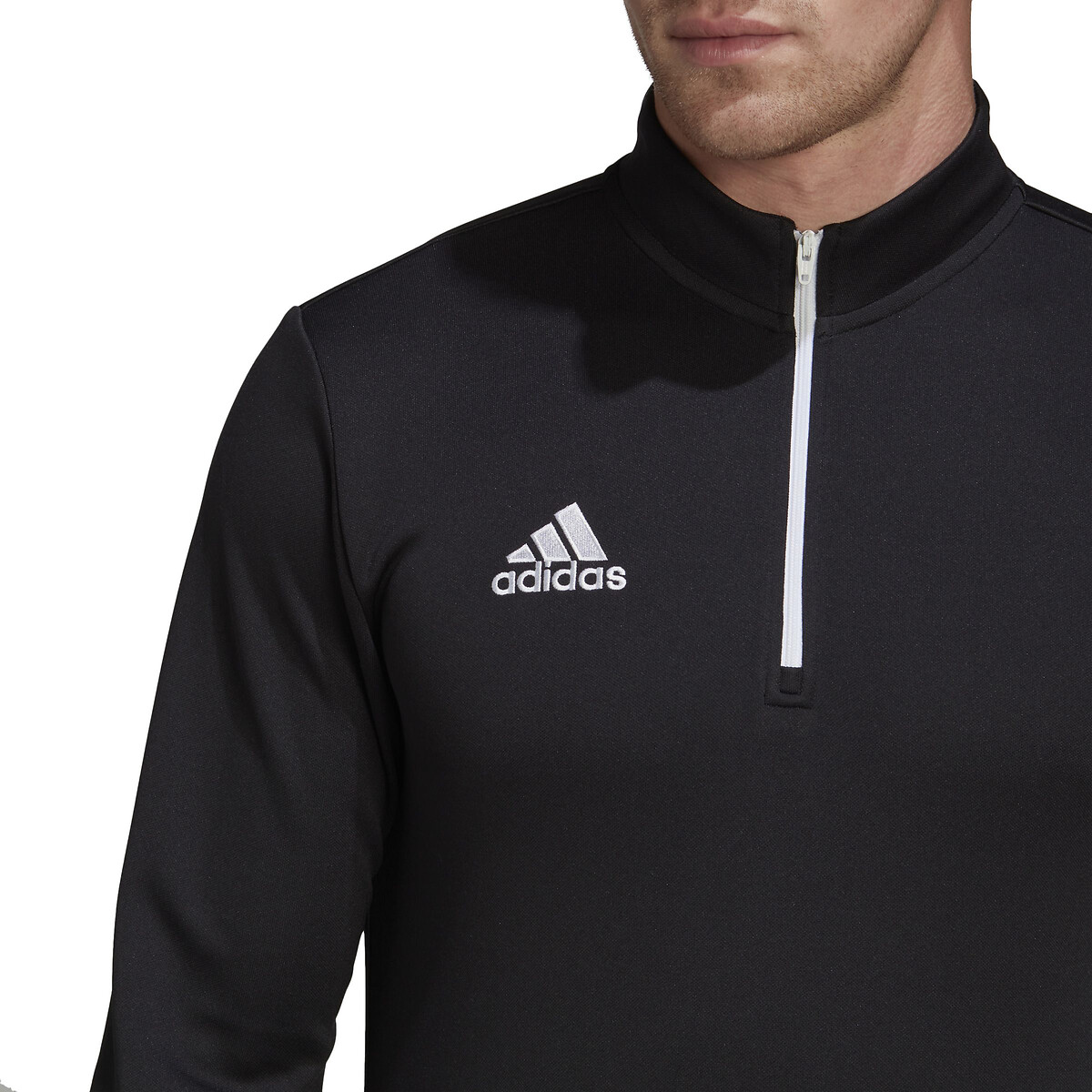 Sweat 1/4 zippé d'entrainement football noir, adidas Performance