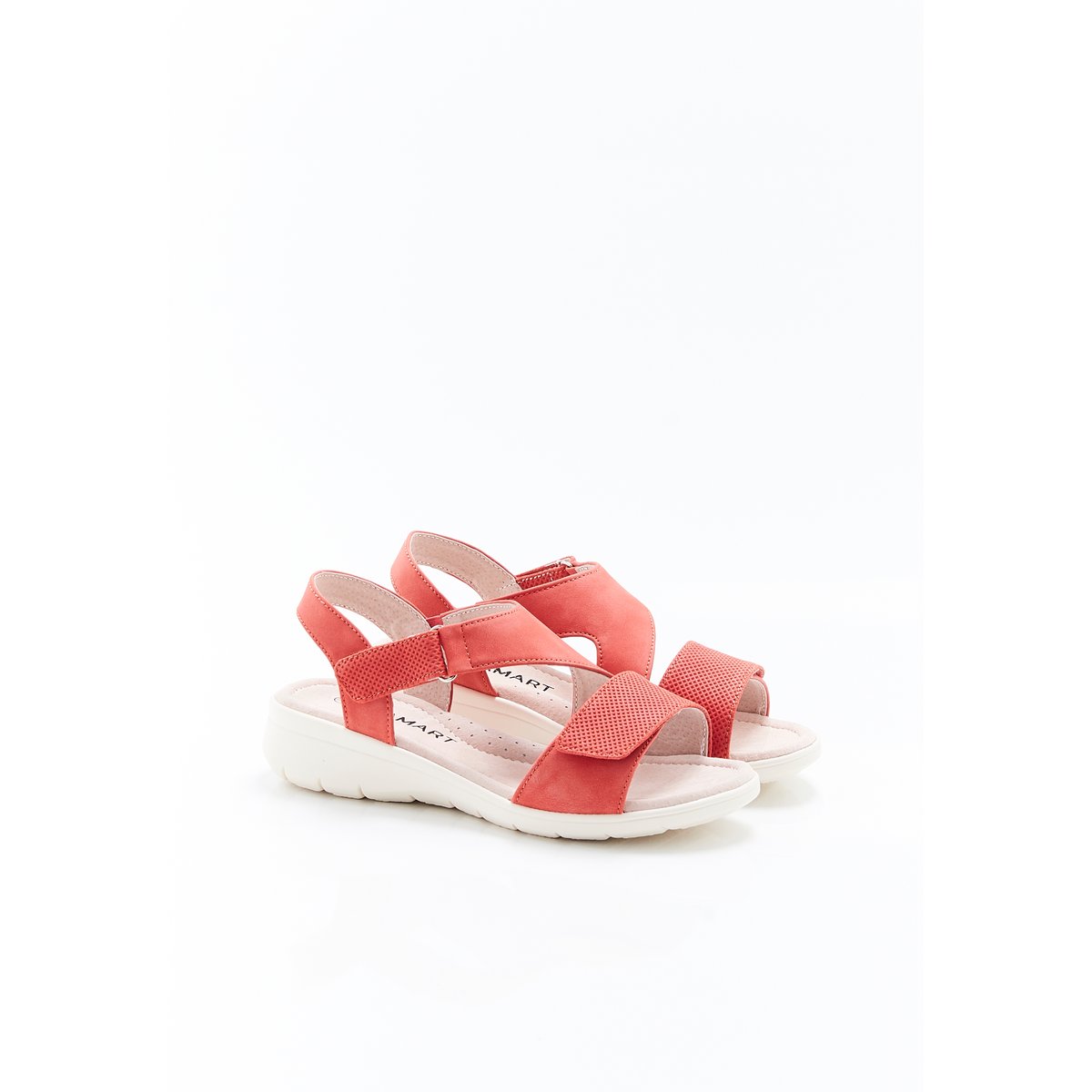 Sandales compensées ouverture totale rose abricot, DAMART