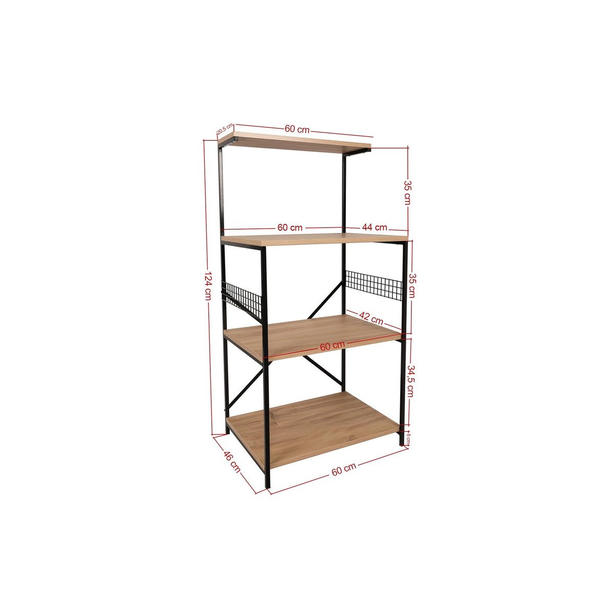Etagère de cuisine 3 niveaux marron, TOILINUX