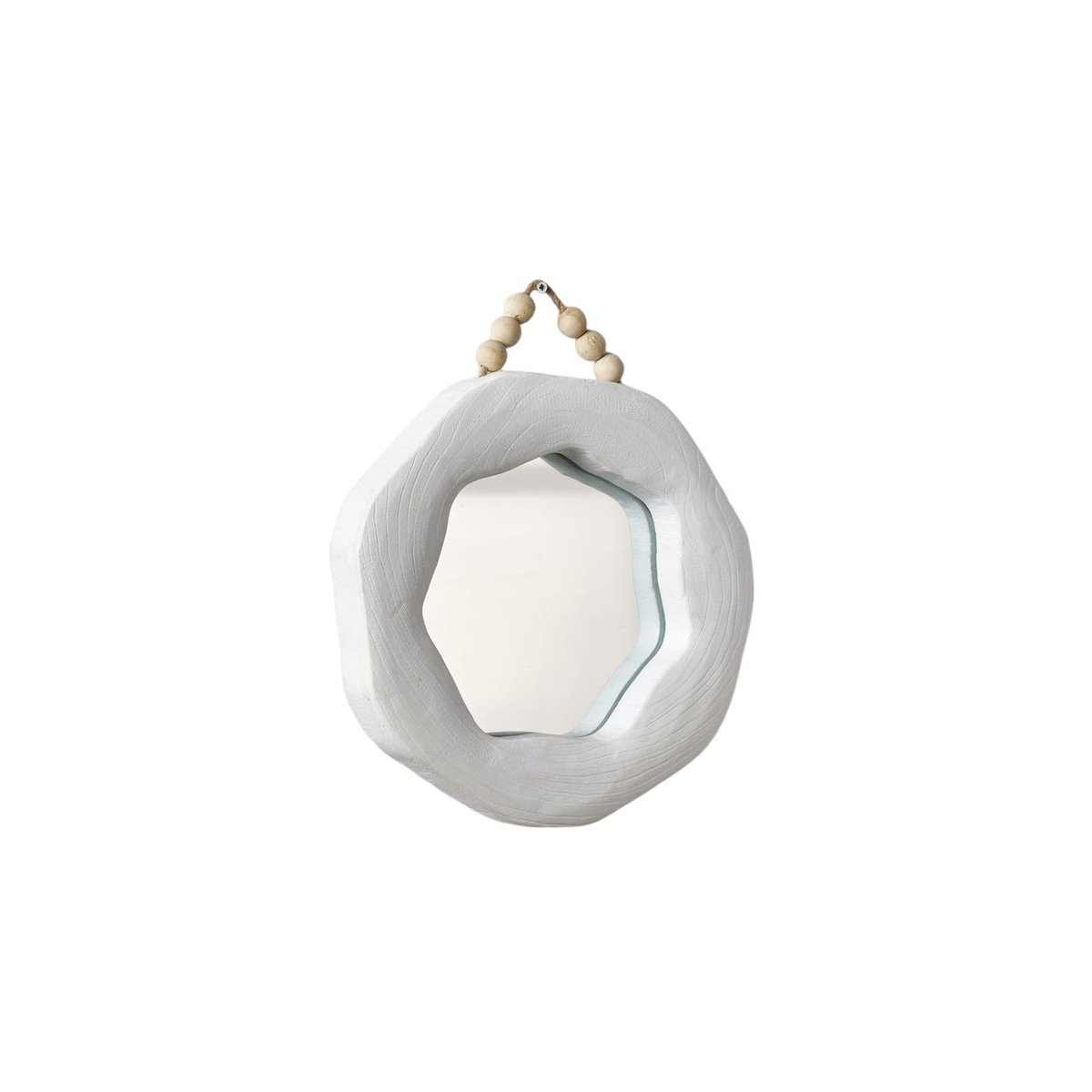 Miroir Irrégulier avec perles MATISSE blanc, FACTORY