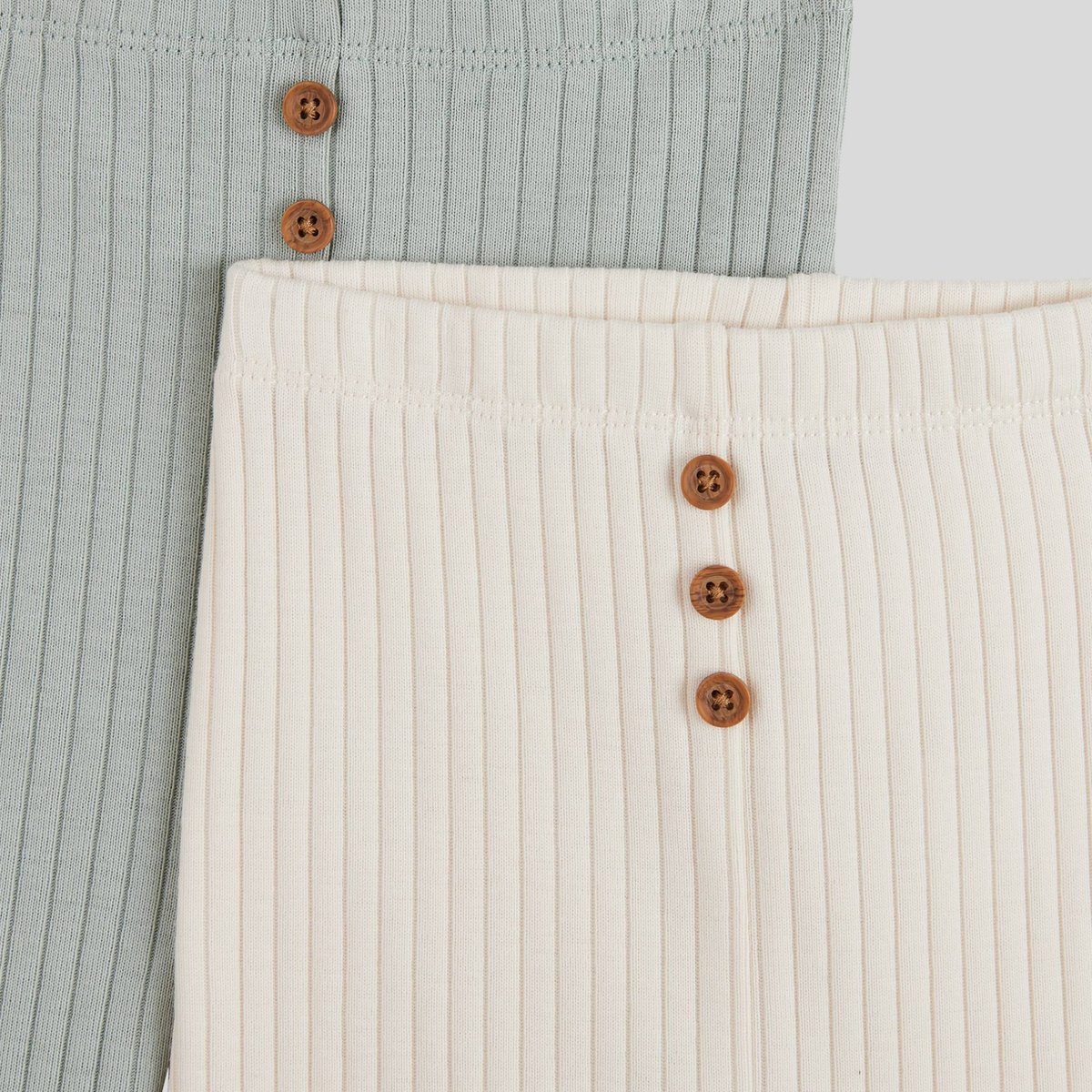 Lot de 2 legging unis en coton BIO naturel, BOUT'CHOU