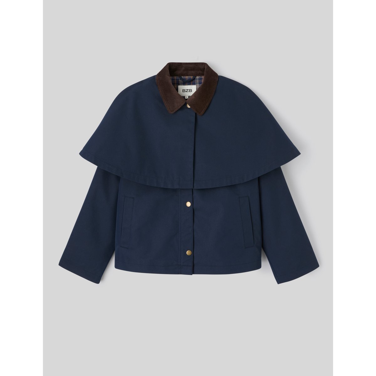 Veste cape amovible bleu foncé, BZB