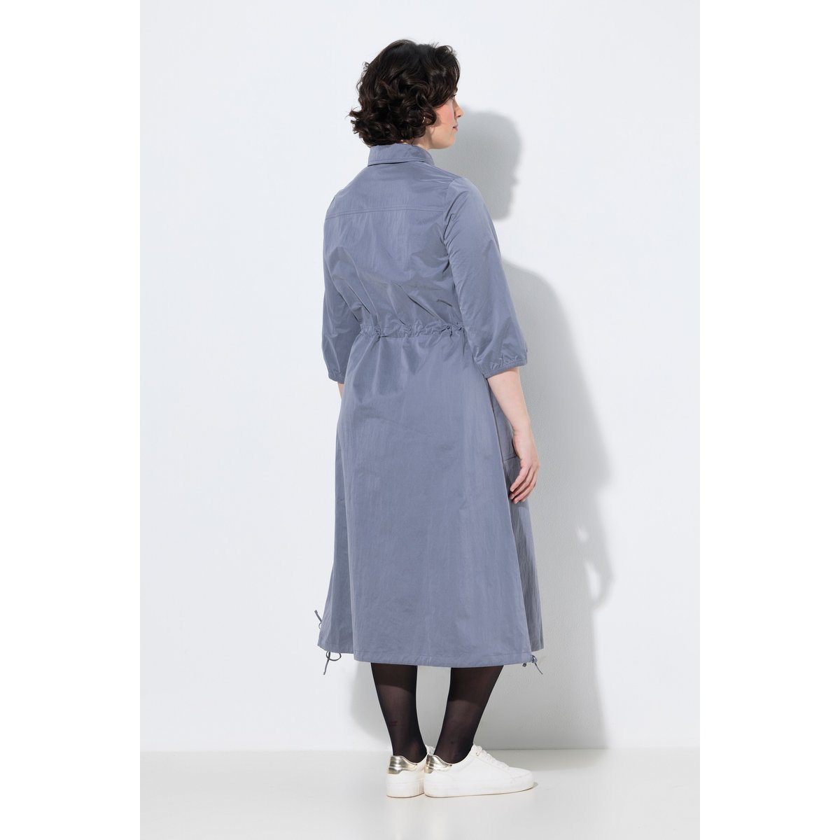 Robe midi avec cordons de serrage gris foncé, ULLA POPKEN